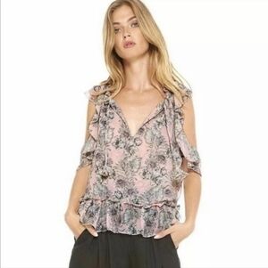 MISA LA cold shoulder ruffle top size XS